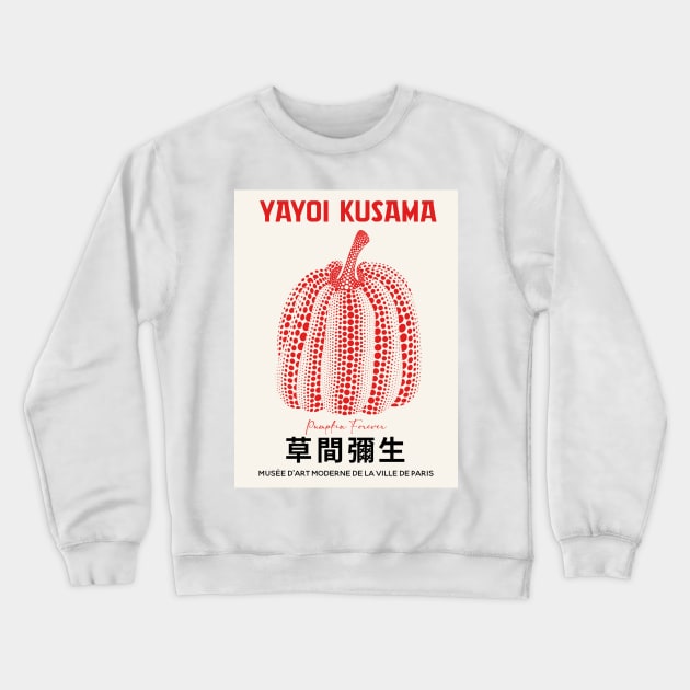 Yayoi Kusama Reworked Red Pumpkin Design Crewneck Sweatshirt by VanillaArt